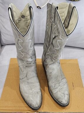 Men's Grey Western Cowboy Boots - Kenny Rogers, 9 1/2D Excellent Condition
